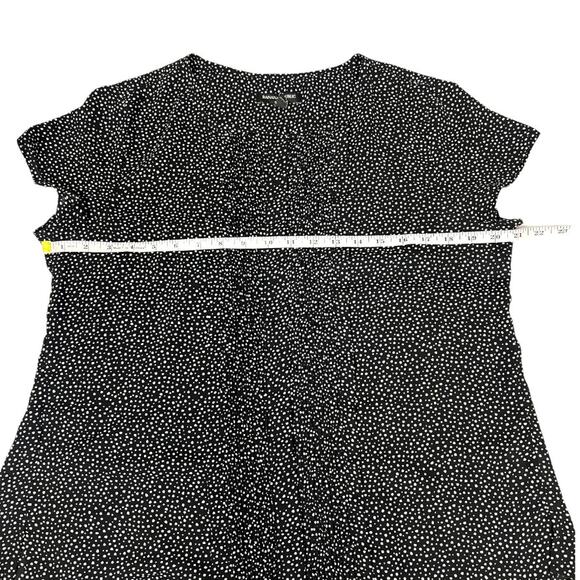 Banana Republic Factory Top Black White Dot Prink Pintuck Short Sleeve Women's M - Picture 5 of 10